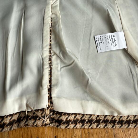 Commense Brown Cream Oversized Houndstooth Blazer Size M Preppy Academia Classic - Picture 6 of 16